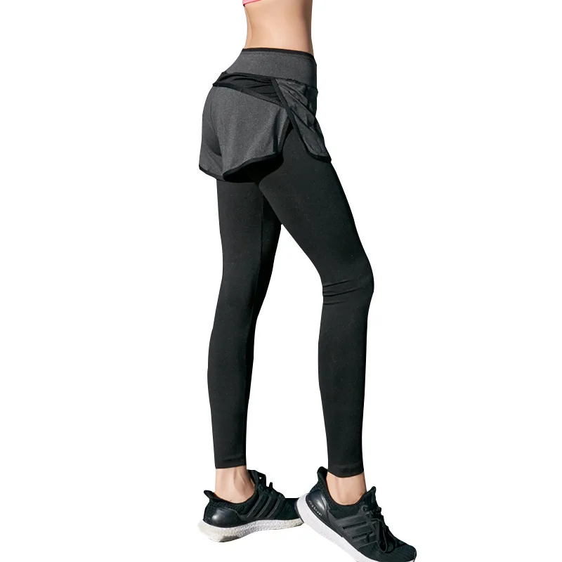 2 In 1 Running Leggings Shorts Women 