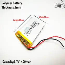 Литиевая батарея хорошего качества 3,7 V, 400 mAH, 303048 полимерный литий-ионный/литий-ионный аккумулятор для игрушки, POWER BANK, gps, mp3, mp4