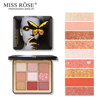 

MISS ROSE 9-color Pearlescent Matte Eyeshadow 9-color Eyeshadow Palette Long Lasting Natural Earth Color Eyeshadow Palette