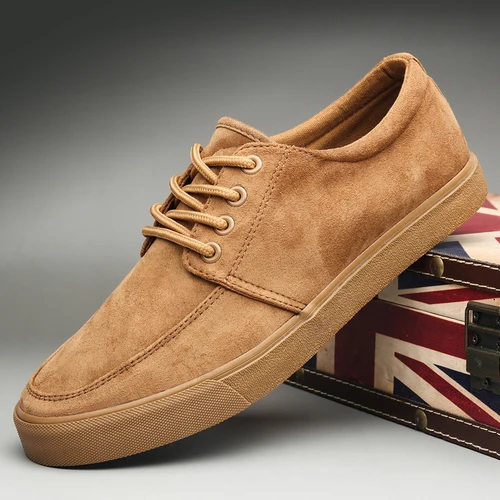 ORANGE Новая Осенняя парусиновая Мужская Вулканизированная обувь корейская модная повседневная мужская обувь из флока Дизайнерские кроссовки на шнуровке мужская обувь на плоской подошве - Цвет: ORANGE