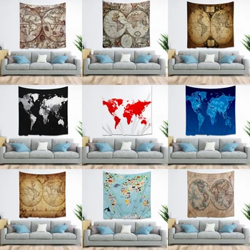 

Tapestry New Simple Retro Personality Words Pattern Map Fashion Trend Beach Mat Bed Cover Bedroom Living Room Home Decoration