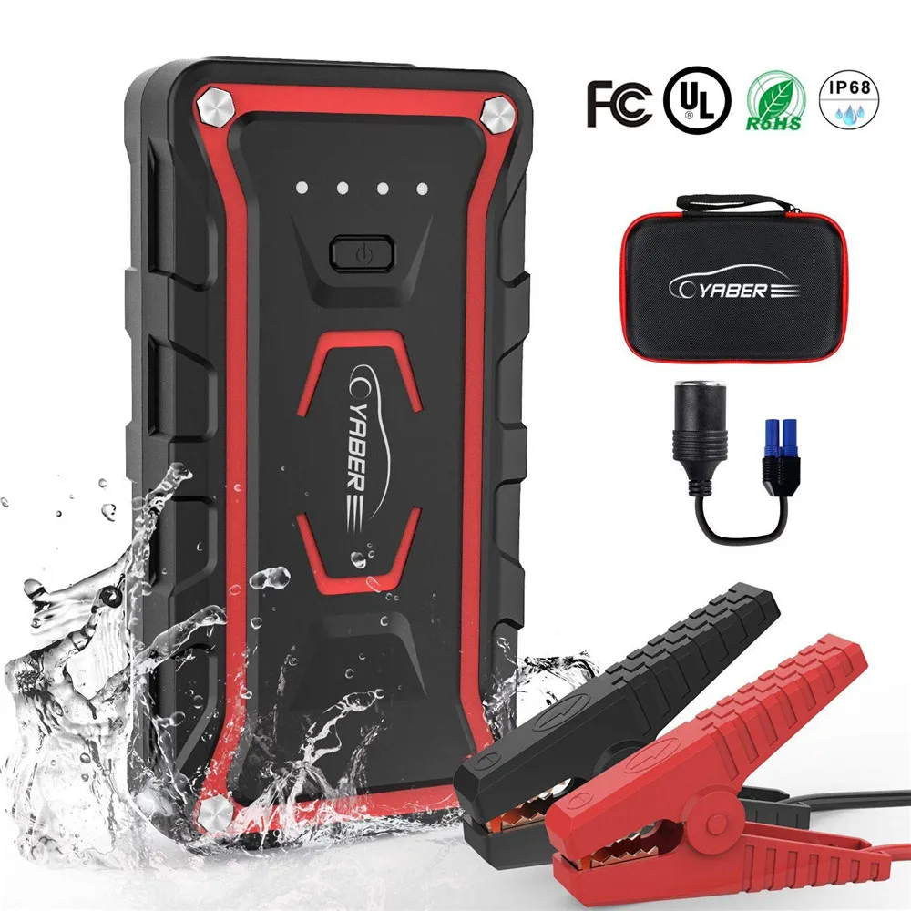 

Yaber Jump Starter Emergency Jump starter 20000mAh Battery Power Bank Auto Booster Peak Amper 1500A for All Gas and 7L Diesel