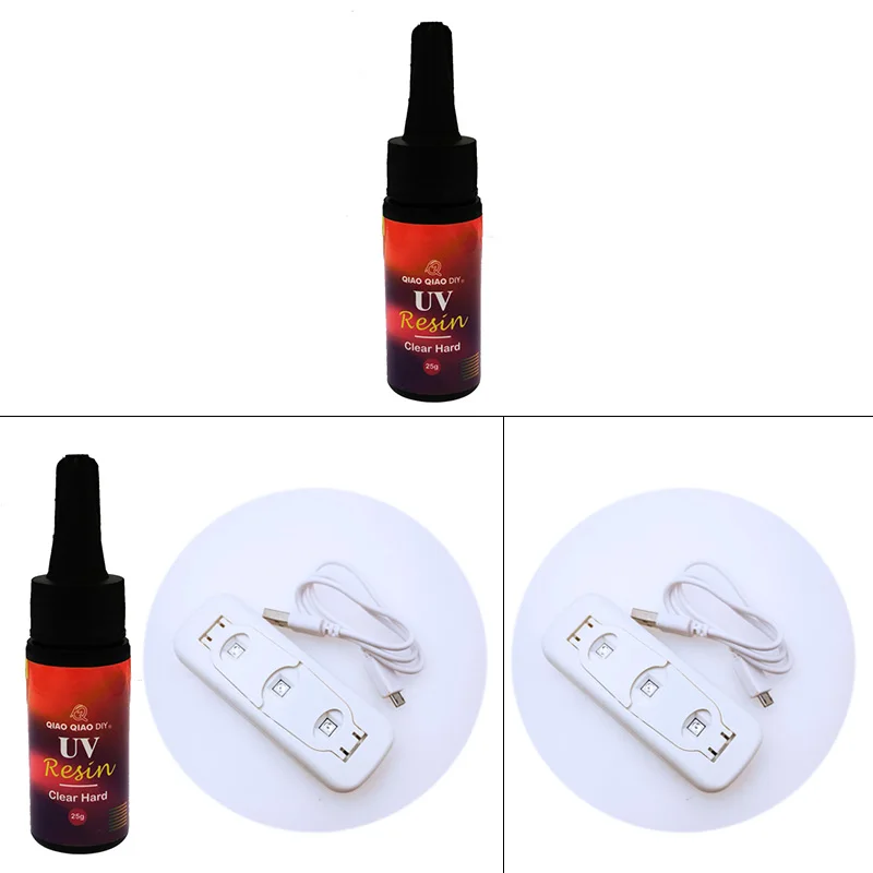 QIAOQAIO DIY 25 g LED UV Resin& 3 W UV LED Lamp Dryer Kit Resin Mold Hard For Jewelry Making