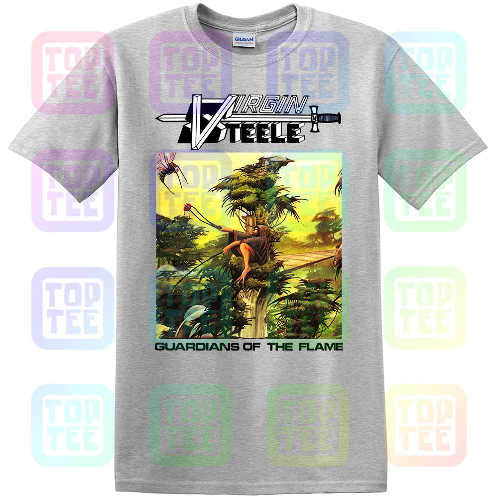  VIRGIN STEELE GUARDIANS OF THE FLAME HEAVY POWER METAL OMEN  WHITE T-SHIRT