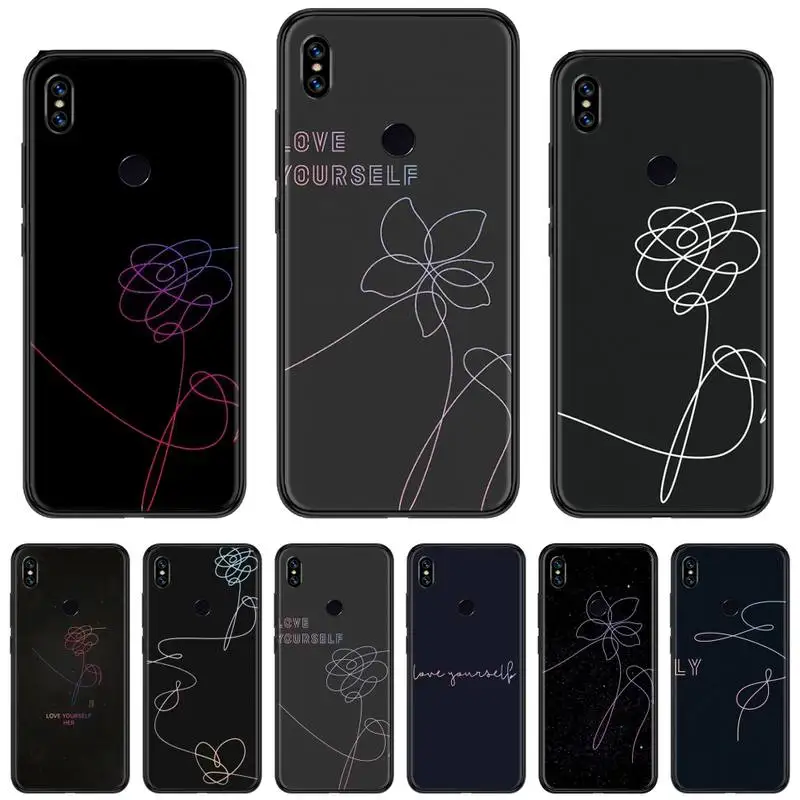 Чехол для телефона love yourself Flower line DIY с рисунком Xiaomi Redmi 4x5 plus 6A 7 7A 8 mi8 8lite 9 note 4 5 pro |