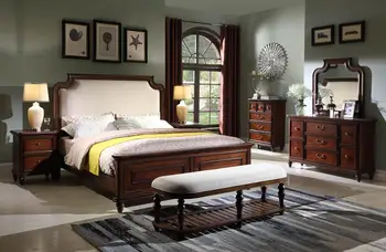 

Classic wooden bedroom furniture king queen size bed wardrobe and chest of drawers wooden bed frame