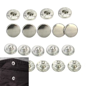 

50pcs/Lot 10mm Silver Tone Metal No Sewing Snap Press Studs Buttons Fasteners Poppers Leather Craft Clothes Bags Accessories New