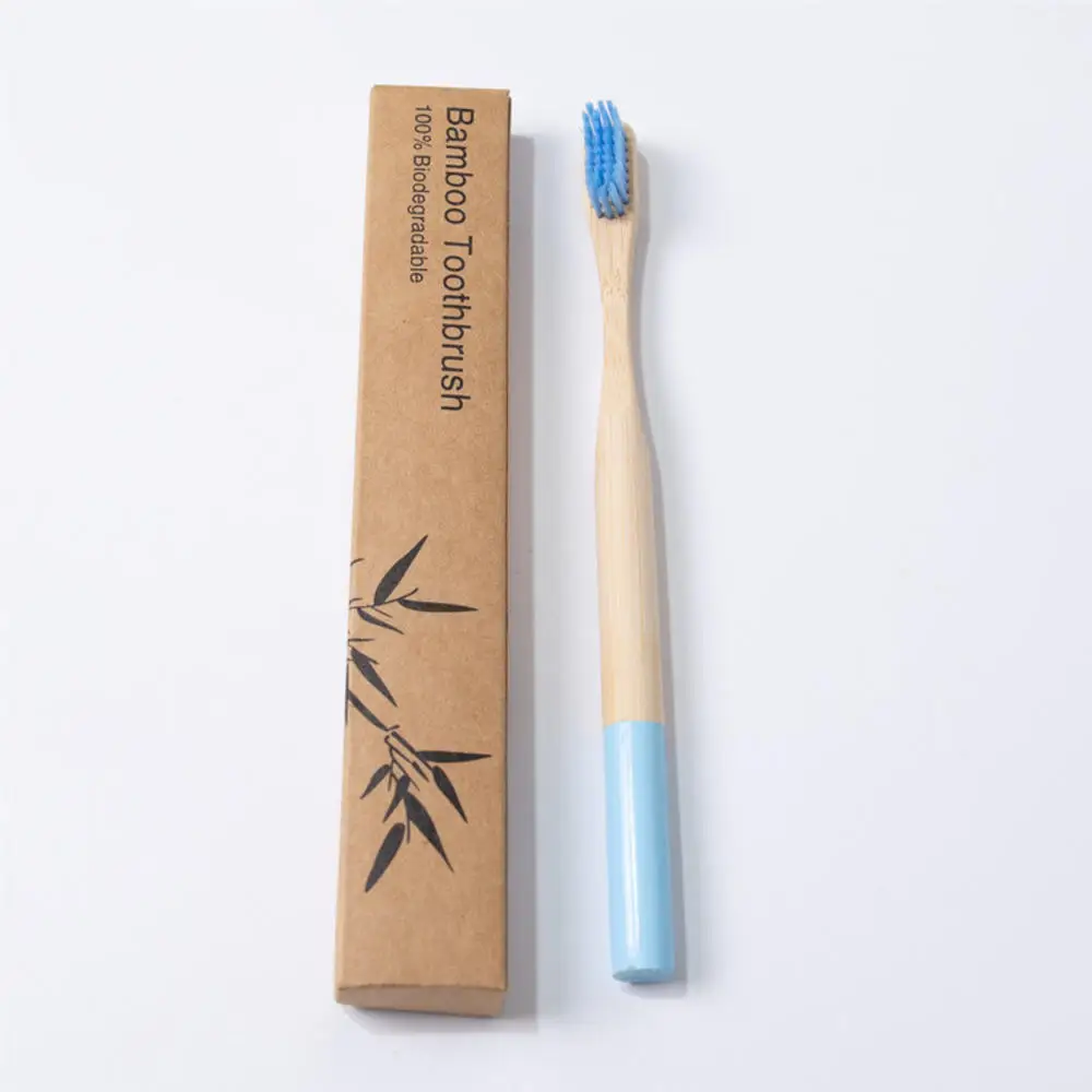 Экологичная бамбуковая зубная щетка со средней щетиной, биоразлагаемая безпластичная зубная щетка для взрослых, кисточка с бамбуковой ручкой - Цвет: 10