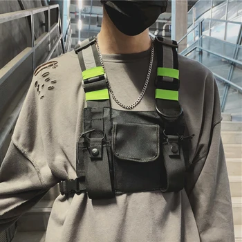 

Multifunctional chest bag men's European and American tooling function vest bag men's multi-pocket casual reflective vest bag