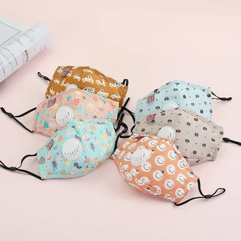 

1Pcs Face Mouth Mask with Breather Valve Reusable Breathable Cotton Protective Children Kid Cartoon Cute Mouth Face Mask