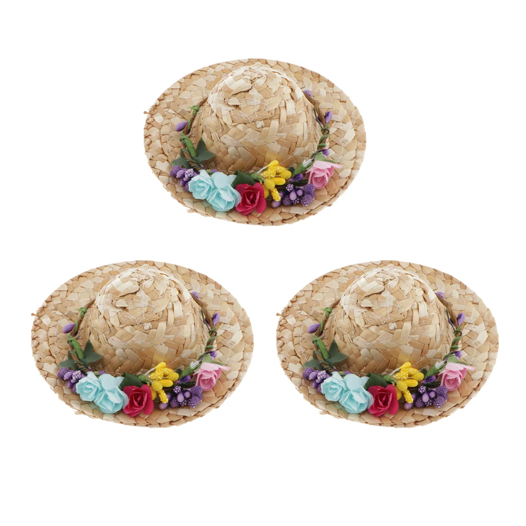 Fashionable 1/4 Straw Hat for BJD Dollfie DOD MSD 43cm 17inch 18inch Dolls Dress up Head DIY Accs! Girls Gifts