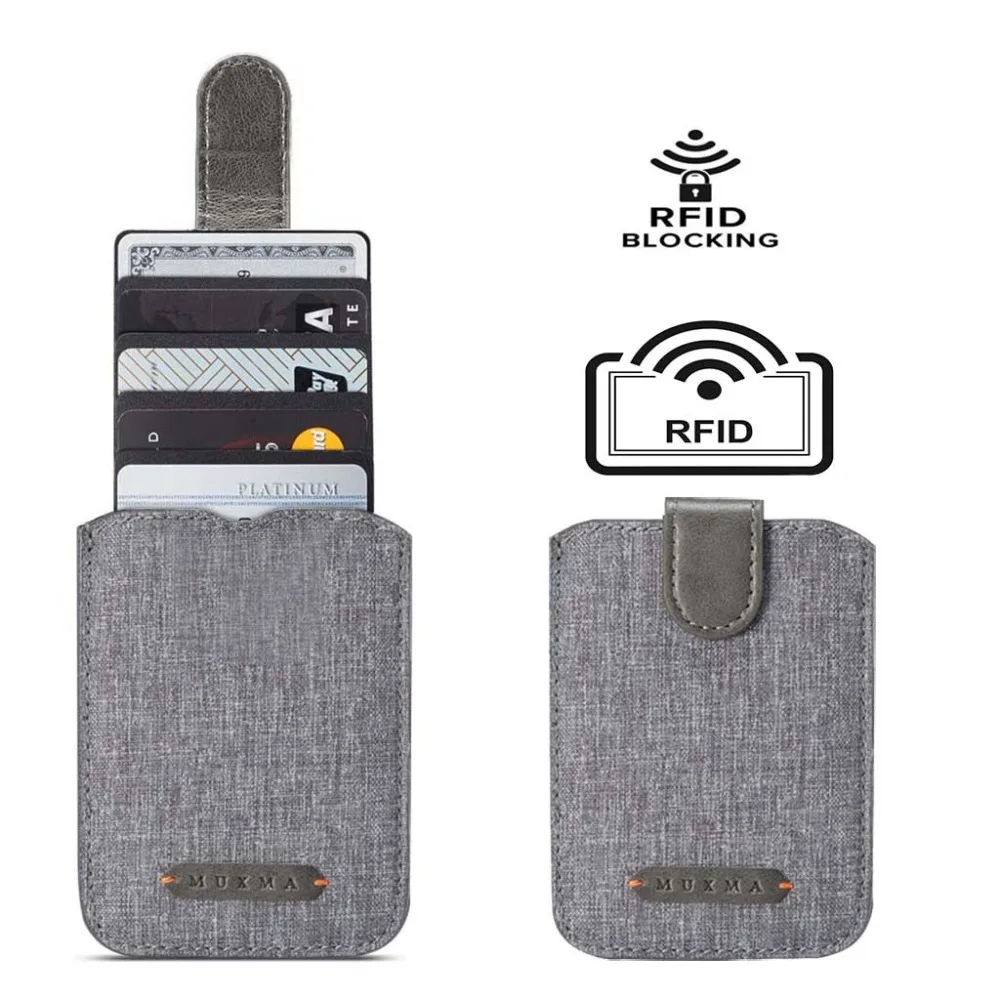 Держатель карты для задней части телефона RFID Блокировка 5 Pull кредитка для пропуска или сотового телефона бумажник Сверхтонкий профиль всего 3 мм толщиной S23