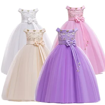 

Kids Flower Girls Wedding Dress For Girl Party Dresses Lace Princess Summer Teenage Children Princess Dress 8 10 12 14 Years