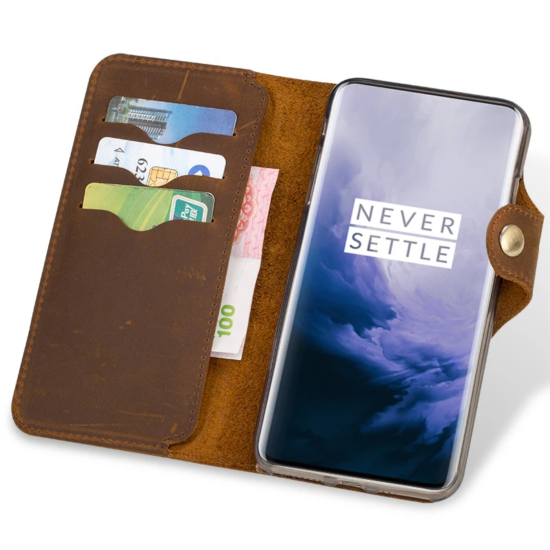 Чехол для телефона из натуральной кожи для Oneplus 5, 5, 6, 6, 7, Pro, 7, TPro, 3, 3, 2, чехол из воловьей кожи Crazy horse