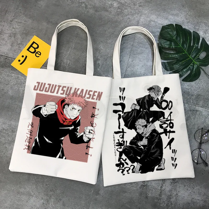 Buen trato Jujutsu-Bolso de mano de estilo Anime japonés para mujer, bolsa de mano femenina de lona con diseño de Anime japonés, estilo Casual 33mj6Az1aZb