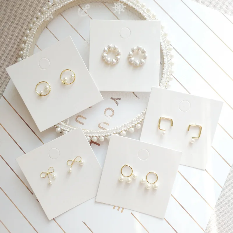 Корейские маленькие милые геометрические жемчужные антиаллергенные милые женские серьги-гвоздики для девочек модные ювелирные изделия Holiday-JQD5-W2