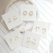Корейские маленькие милые геометрические жемчужные антиаллергенные милые женские серьги-гвоздики для девочек модные ювелирные изделия Holiday-JQD5-W2