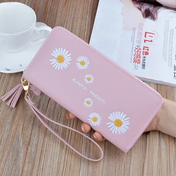 

New Style Little Daisy Wallet Women'S Long Zipper Korean-Style Fashion Female Mass Change Mobile Phone Bag