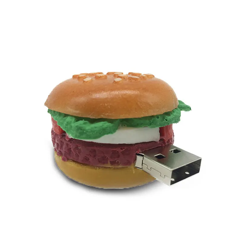 USB флеш-накопитель, флеш-накопитель, креативный, 4 ГБ, 8 ГБ, 16 ГБ, 32 ГБ, 64 ГБ, флеш-накопитель, 128 ГБ, мультяшная фри, гамбургер, usb флешка, 2,0 гамбургер