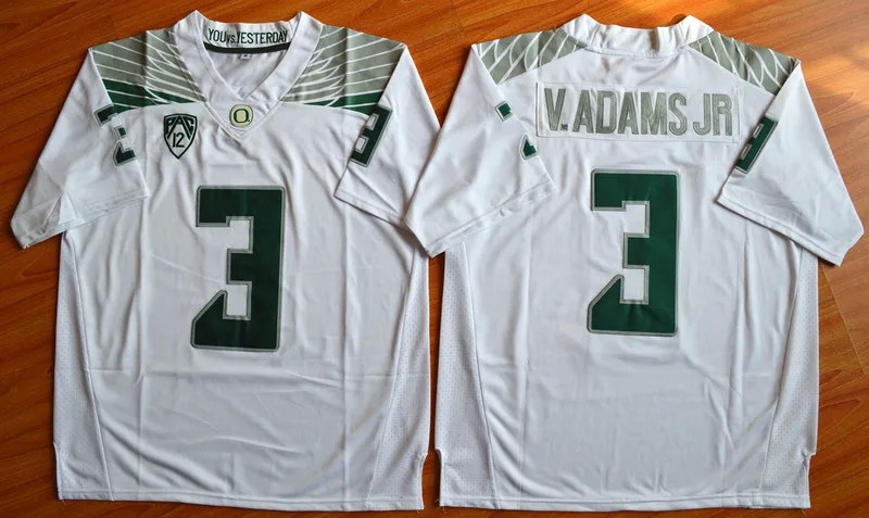Stitiched, Oregon Ducks, Royce Freeman, Vernon Adams Jr.3 Jersey - Цвет: Зеленый