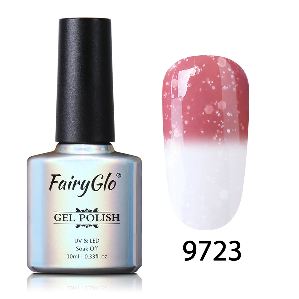 9723 FairyGlo 10 мл Снежный термальный Гель-лак для ногтей Хамелеон Изменение температуры Цвет Гель-лак УФ-гель для дизайна ногтей лак Эмаль лак - Цвет: 9723