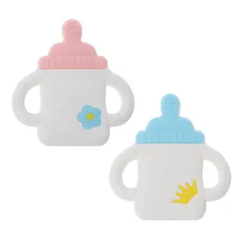 

Milk Bottle Baby Teether BPA Free Silicone Chew Charms Baby Teething Gift Toddler Toys