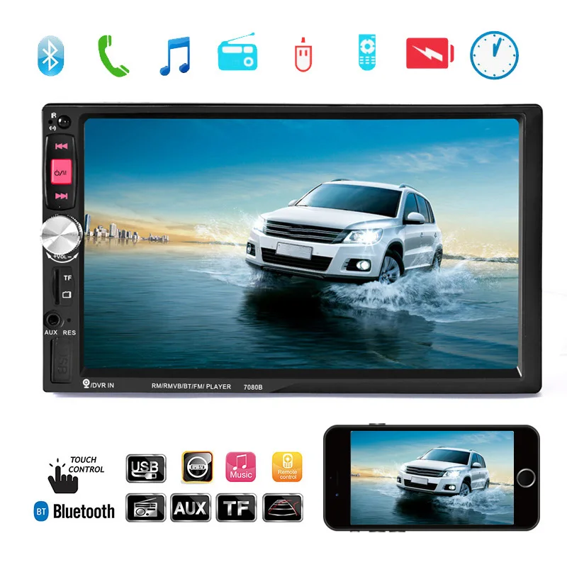 

TOSPRA Car Multimedia Player Universal 2 HD Andriod GPS Navigation Stereo 7" Touch Screen Video MP5 Player Bluetooth