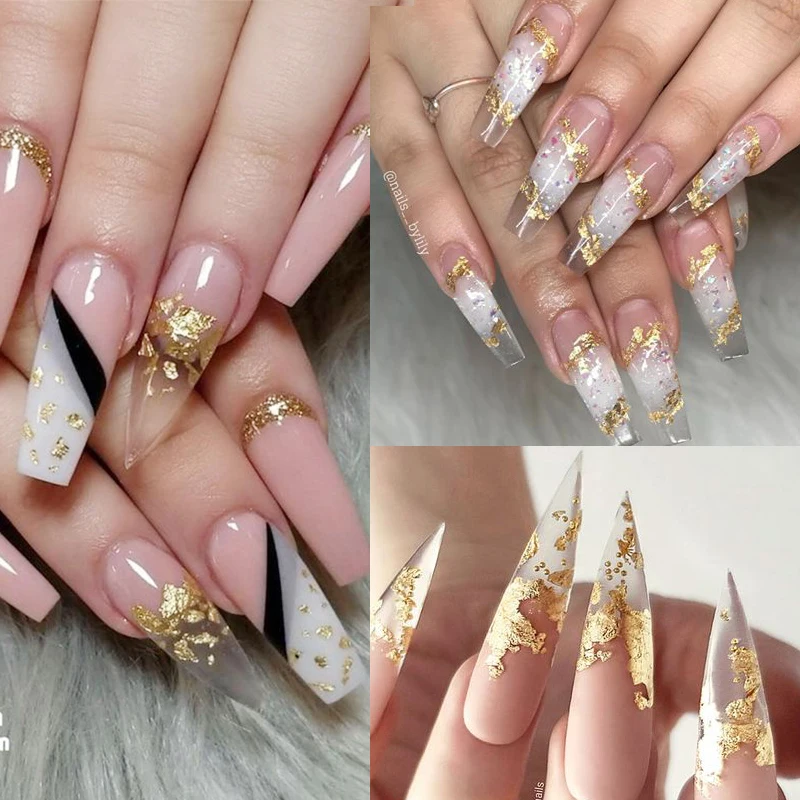 Sparkly Foil Nails Sequins Irregular Aluminum Gold Red Summer Design Set Nail Glitter Flakes Gel DIY Manicures Accessories