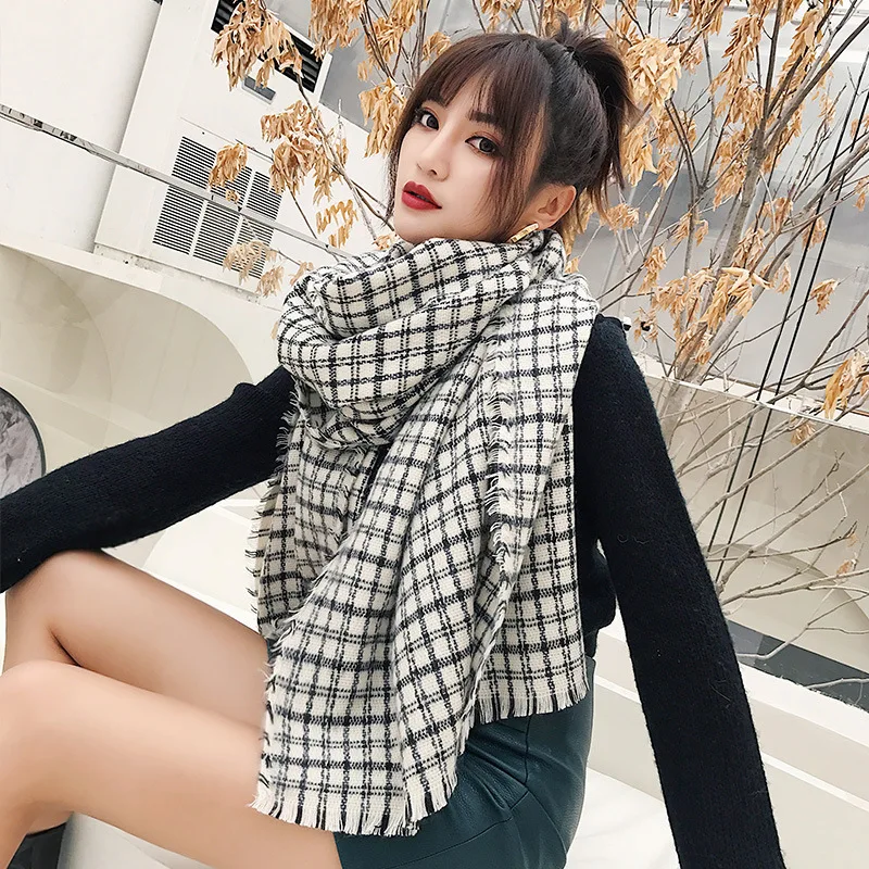 SCARFSANWANG Новинка осень зима шерстяной вязаный смешанный шарф толстый теплый для мужчин и женщин шаль воротник Круглый О Кольцо для мальчиков и девочек шейный платок двойной слой - Цвет: SCARFSANWANG