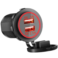 Caricabatteria da Auto Usb 3.1A per Auto Moto Camion Atv Barca Ha Condotto La Luce Dual Usb Presa Adattatore per Presa di Potere Del Caricatore di Alimentazione(China)