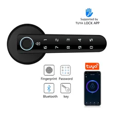 Smart Handle Lock With Tuya TTLOCK APP Remote Control Opening Door Home Office Security Electronic Fingerprint Door Lock