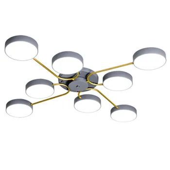 

Modern LED Chandelier With Round Lampshade For Living Room Creative Acrylic Cover Bedroom Lights