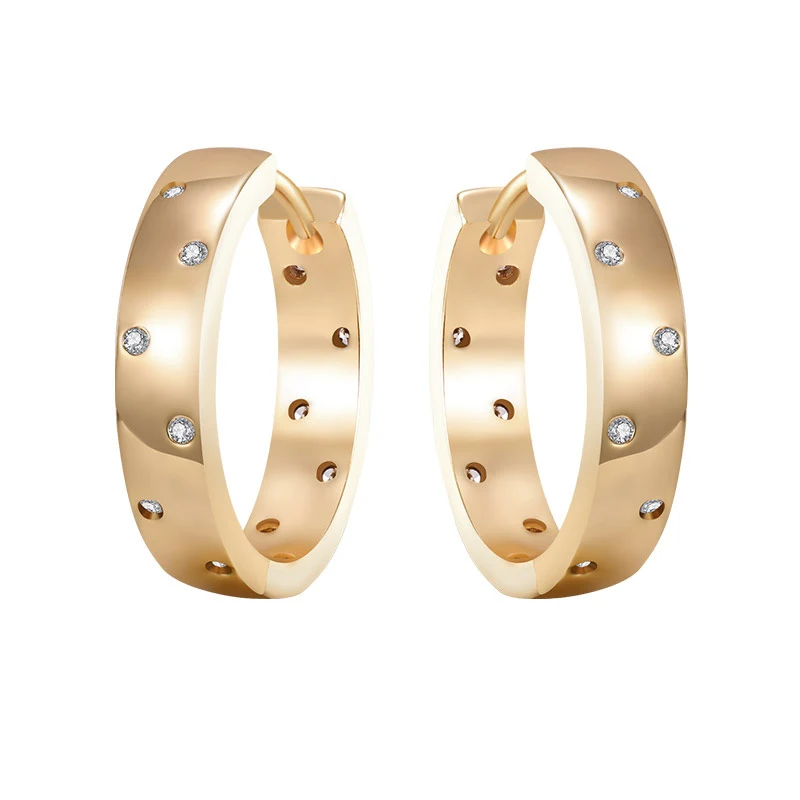Gold MAIKALE, трендовые Золотые круглые серьги-обруч, круглые серьги для женщин, серебряные циркониевые серьги, простые аксессуары, вечерние ювелирные изделия, подарки - Окраска металла: Gold