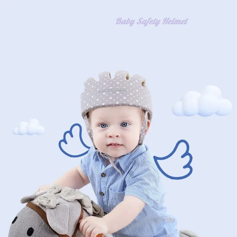 Baby Safety Helmet Head Protection Cotton Infant Toddler Anti-fall Hat for Crawling Children Learn To Walk Crash Cap | Детская одежда и