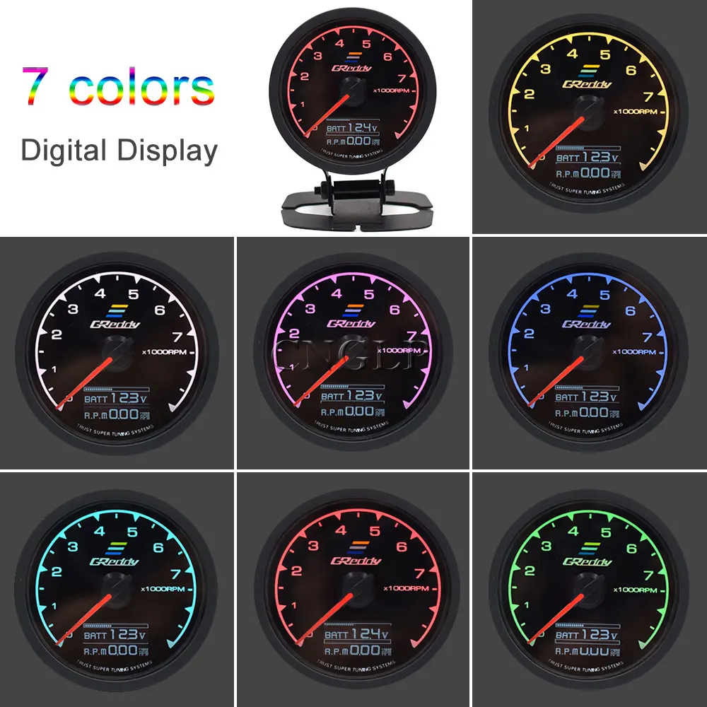 GReddi Multi D/A LCD Digital Display Turbo Boost Gauge Car with Sensor 2.5 Inch 60mm 7 Color in 1 Racing | Автомобили и мотоциклы