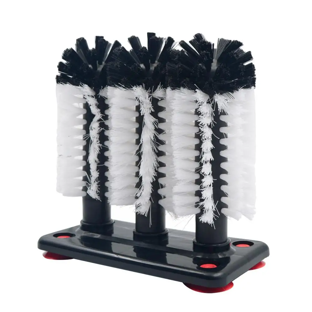 Threehead Triple Brush Glass Washer Prevent Breaking Wine Glasses