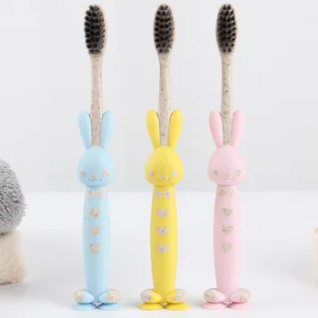 

Eco friendly Wheat Kid Children Toothbrush Wheat Straw Soft Cartoon Pattern Cleanning Health Brush