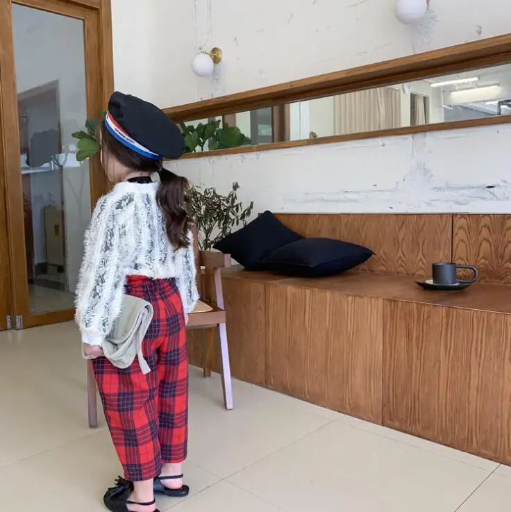 Г., новинка,, кружевная рубашка для девочек Модная хлопковая Осенняя Блузка для девочек от 2 до 7 лет, HX615