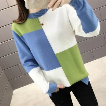 

Sweater Real Photo Autumn New Round Neck Fit And Color Matching Medium Long Knitting Sleeve 40 -- East 1 Shelf, Row 11, Floor 2