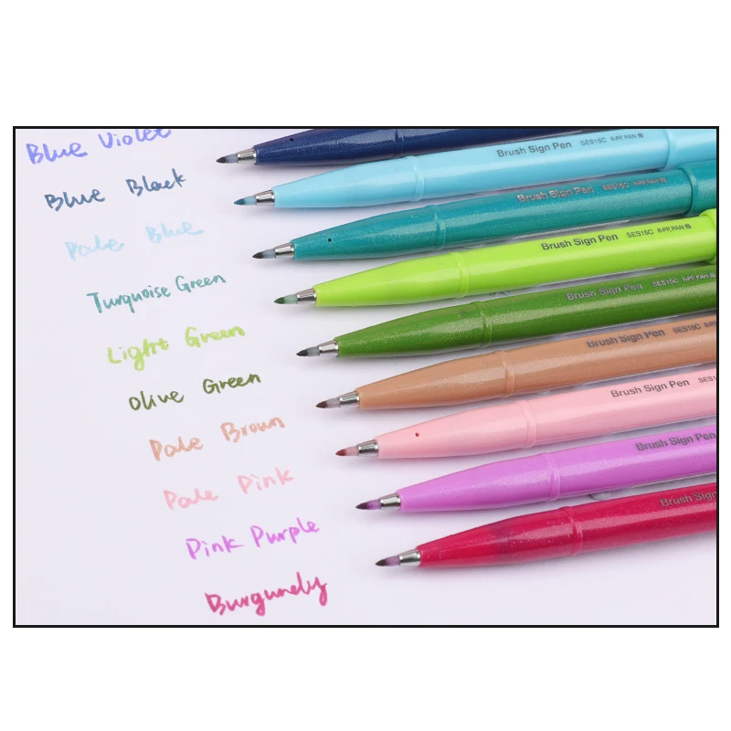 Pentel Fude Touch Brush Sign Pen - Turquoise Green