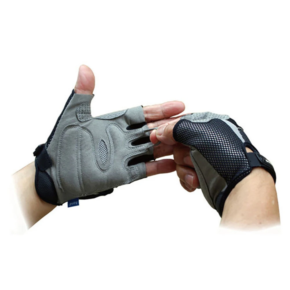 M Non Slip Sports Easy Apply Bicycle Wrist Mirror Adjustable Half Finger Gloves Rear View Cycling Practical Portable With Pocket - Color: M
