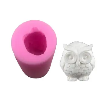 

3D 3D Cute Owl Animal Shape Silicone Fondant Mold Cake Soap DIY Handmade Chocolate Biscuit Candle Mould Decorating Baking Tool