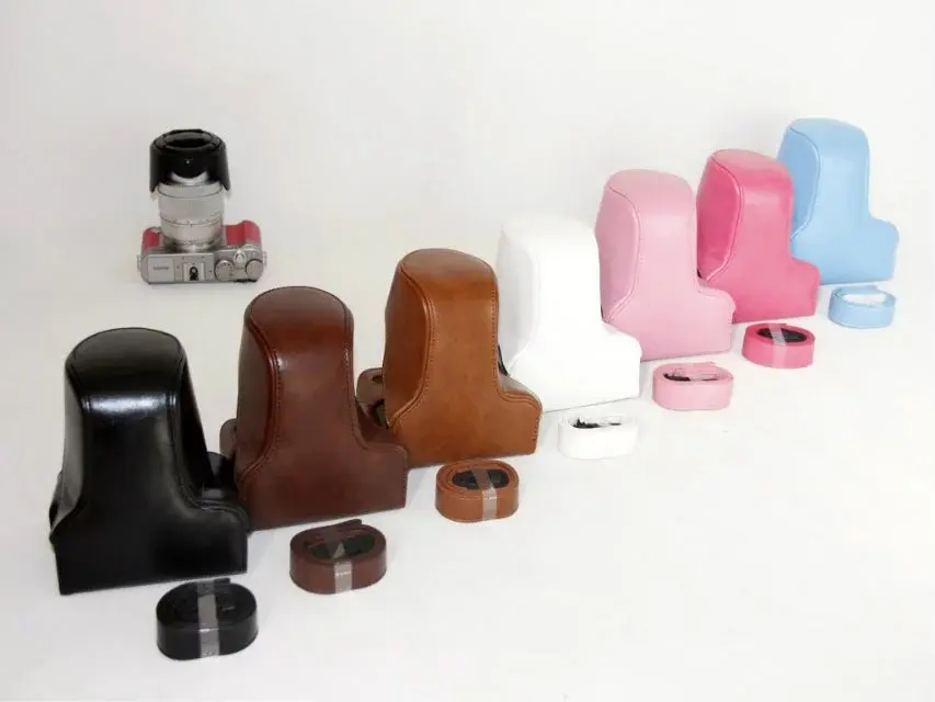 Di Cuoio Della Macchina Fotografica Sacchetto Della Cassa Della Copertura Per Fuji Xa5 Fujifilm Xa5 Xa-5 (15-45 Millimetri Lens) Con La Macchina Fotog