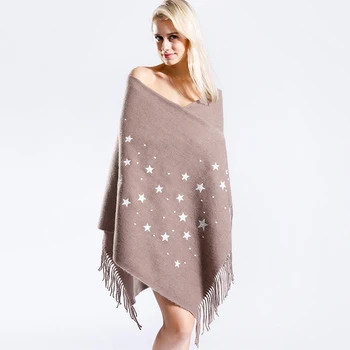 

Warm Napped Wrap little stars knitted sweater scarf All-Match Soft Blanket Shawl scarfs for ladies платок женский шелковый