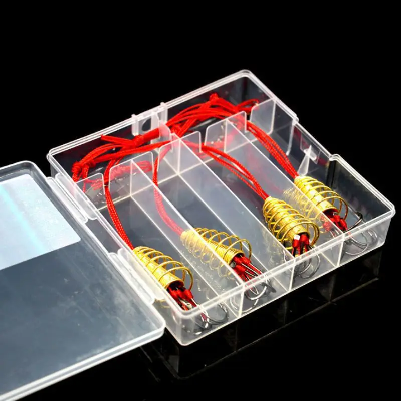 

4 pcs/lot Explosion Fishing Hook Plastic Sharp Fishing Bait Lure Hook Stainless Steel Box Trap Feeder Cage Hot Sale