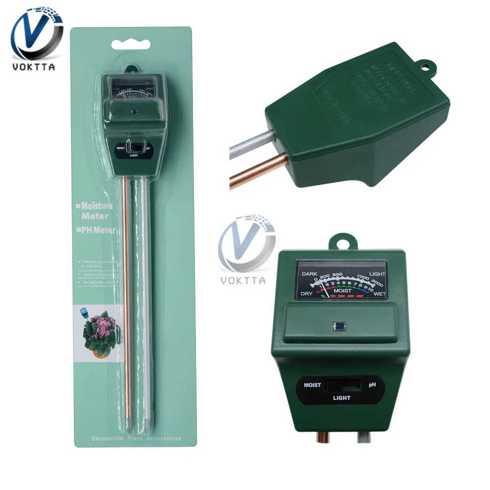 PH Meter 3 in 1 Plant Flower Soil Moisture Tester Sensor Monitor Analyzer Meter for Aquarium Indoor Garden Plant Soil Analyzer Soil Moisture Sensor Soil Tester Soil Moisture Meter
