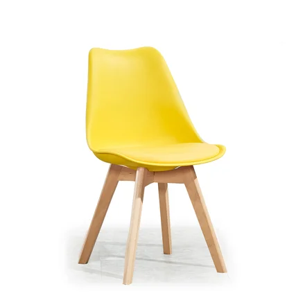 Пластиковая спинка, полиуретановый коврик, буковая ножка, стул Eames, чистый, разноцветный, для гостиной, столовой, стул, уютный, разобранный стул - Цвет: Yellow
