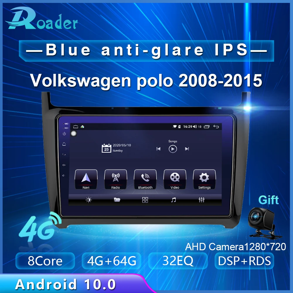 Автомобильный мультимедийный плеер Roader Android 10 0 автомобильный DVD-плеер для Volkswagen VW