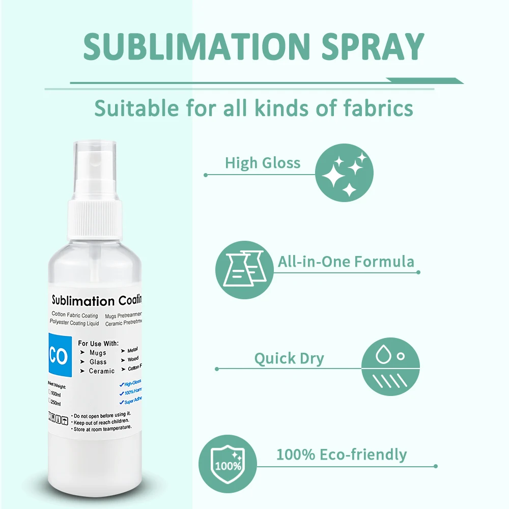 100ML Sublimation Spray for Cotton Sublimation Coating Liquid Spray for  Canvas Fabric Mugs Sublimation Ink Pretreatment Spray - AliExpress