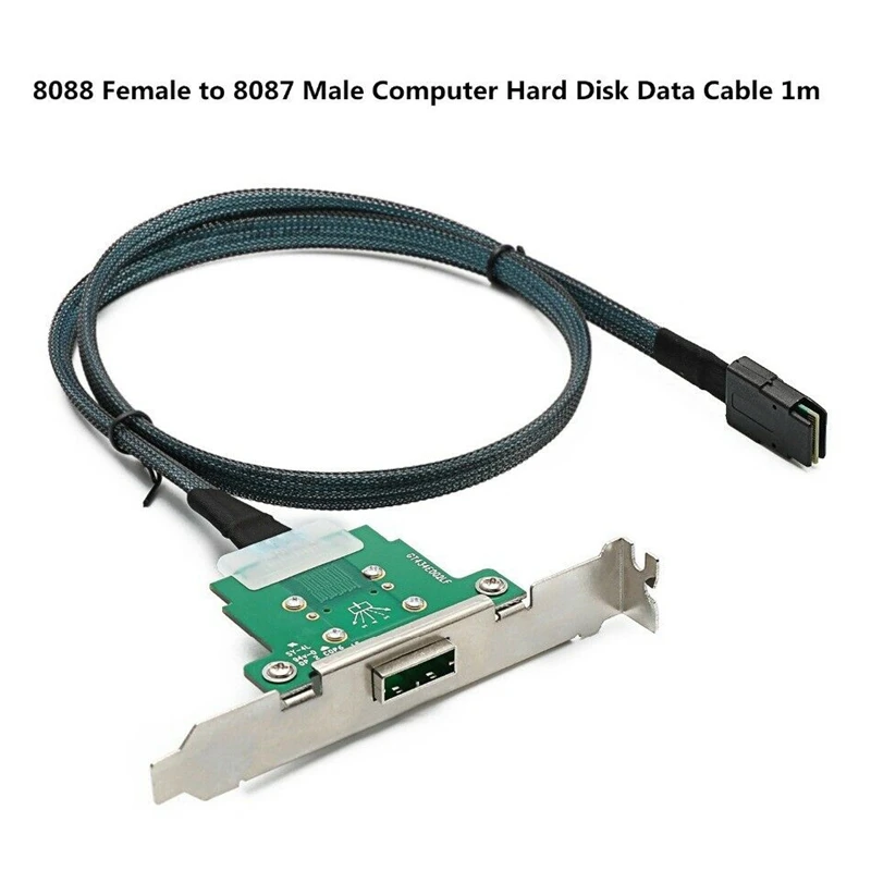 Server Transmission Cable Sff-8088 Female To Sff-8087 Computer Hard Disk Data 1M